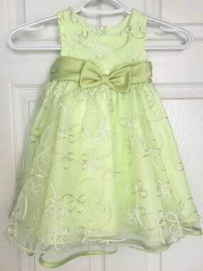 ⚡BOGO⚡ Rare Editions Toddler Girls' Apple-Green Formal Dress 18M